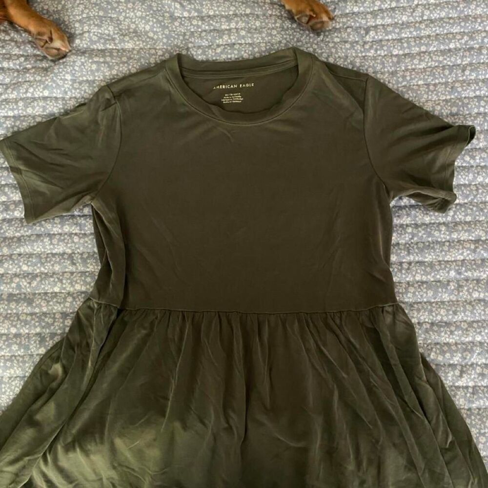 American-eagle Women's Green and Khaki Blouse